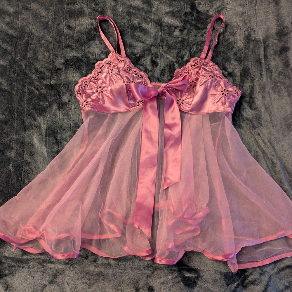 Frederick's of Hollywood Pink Lace Chemise